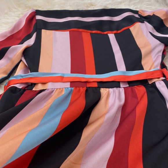Bar III Multi - Color Striped Wrap Dress.  XS, S, M, L, XL - Picture 15 of 16